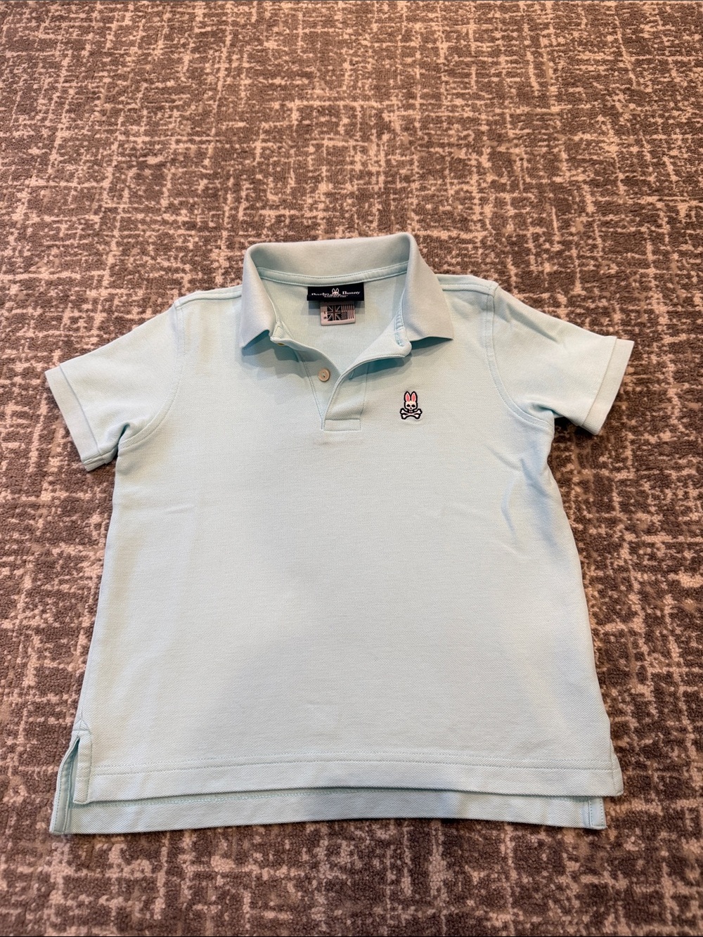 Psycho Bunny Kids Pastel Blue/Green Polo with Bunny Logo
